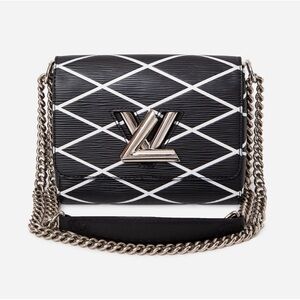 Louis Vuitton Black/White Epi Twist PM Chain Shoulder Bag